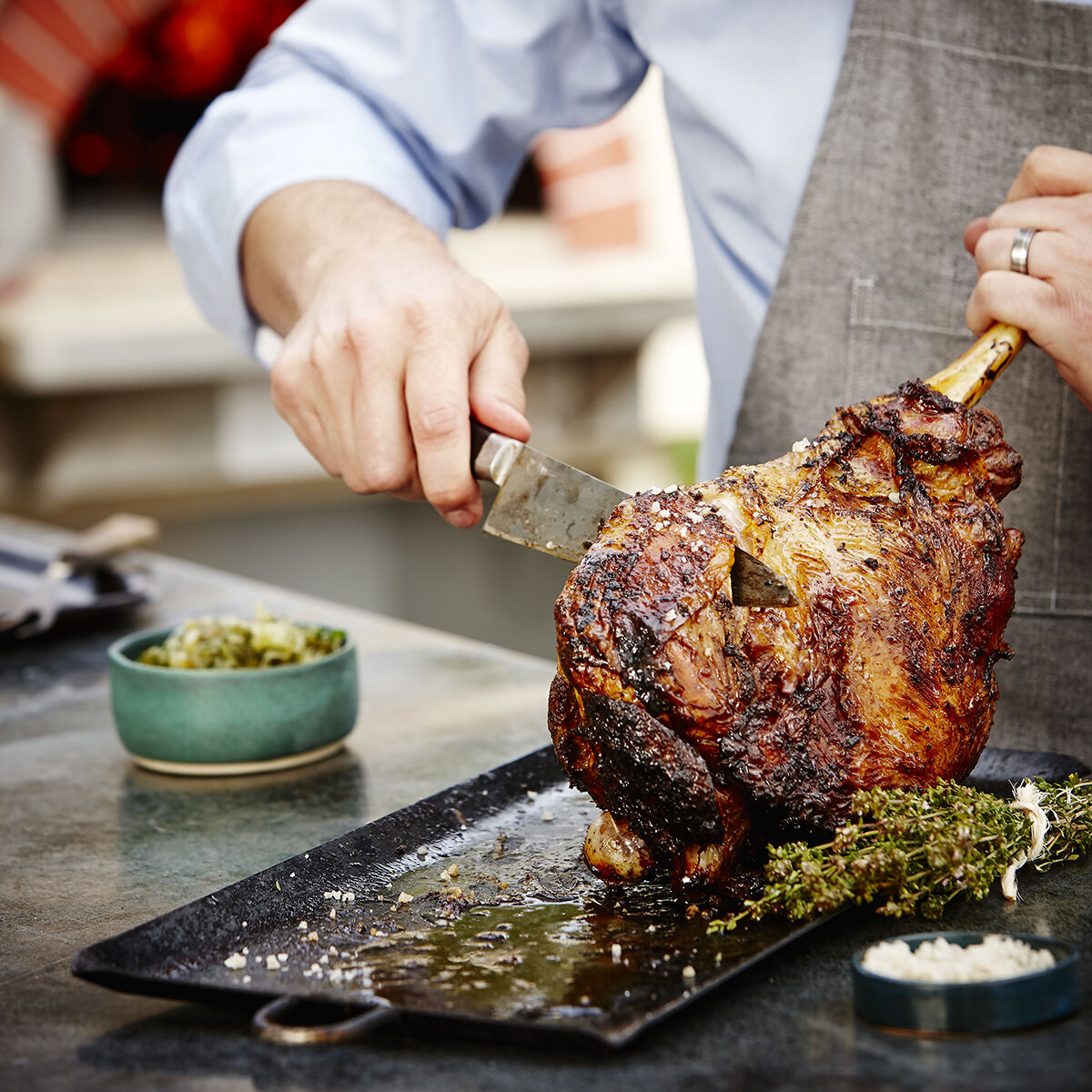 roasted leg of lamb with fresh herbs